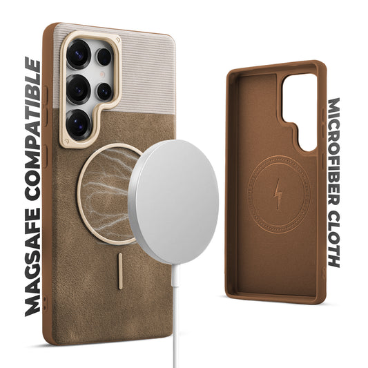 Luxury Leather MagSafe Case for Samsung S25 Ultra 5G