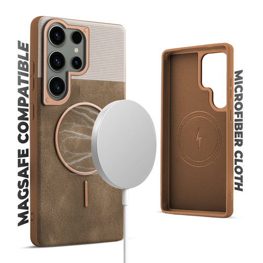 Luxury Leather MagSafe Case for Samsung S23 Ultra 5G
