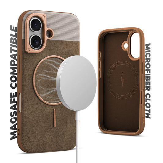 Luxury Leather MagSafe Case for Apple iPhone 16