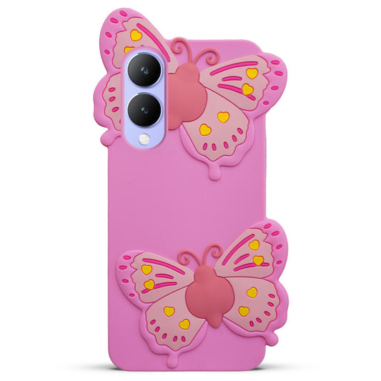 3D Vibrant Butterfly Silicone Phone Case For Vivo Y17s