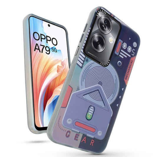 Futuristic Rainbow Effect Circuit Print Hard Back Cover For Oppo A79 5G
