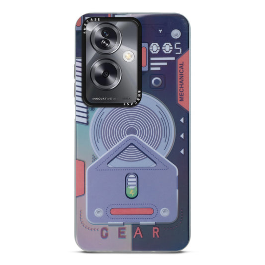 Futuristic Rainbow Effect Circuit Print Hard Back Cover For Oppo A79 5G
