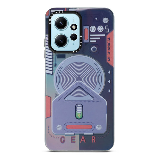 Futuristic Rainbow Effect Circuit Print Hard Back Cover For Redmi Note 12 4G