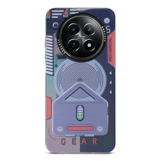 Futuristic Rainbow Effect Circuit Print Hard Back Cover For Realme 12X 5G