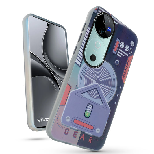 Colorful Reflective Circuit Prints Hard Back Protector Case For Vivo V40 5G