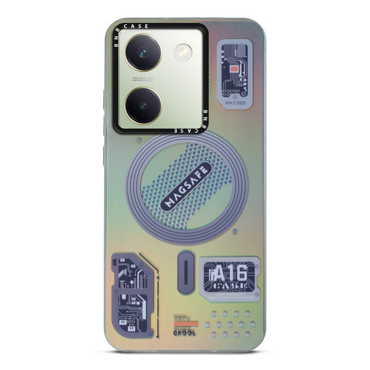 Colorful Reflective Circuit Prints Hard Back Protector Case For Vivo Y300 Plus 5G