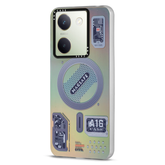 Colorful Reflective Circuit Prints Hard Back Protector Case For Vivo Y300 Plus 5G