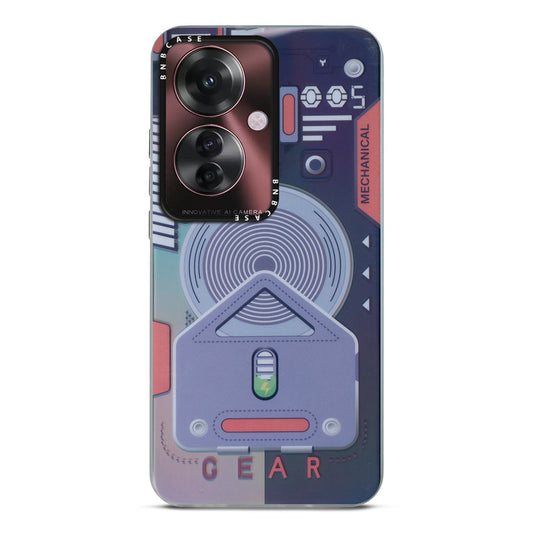Colorful Reflective Circuit Prints Hard Back Protector Case For Oppo F25 Pro 5G