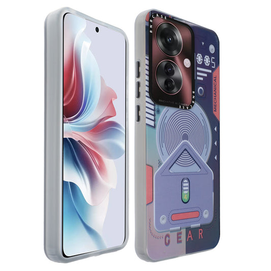 Colorful Reflective Circuit Prints Hard Back Protector Case For Oppo F25 Pro 5G