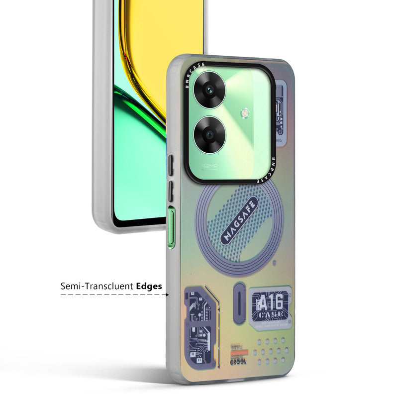 Rainbow Circuit Print Hard Case For Realme C61