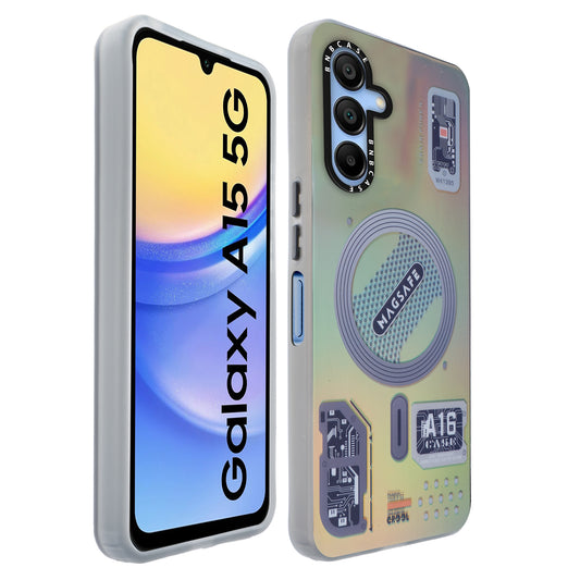 Colorful Reflective Circuit Prints Hard Back Protector Case For Samsung A15 5G