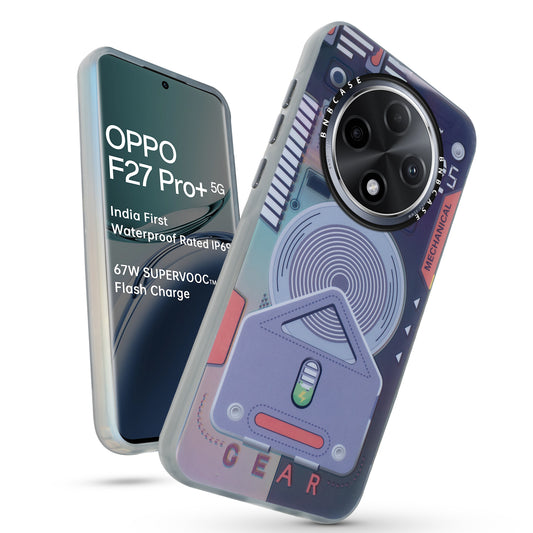 Colorful Reflective Circuit Prints Hard Back Protector Case For Oppo F27 Pro Plus 5G