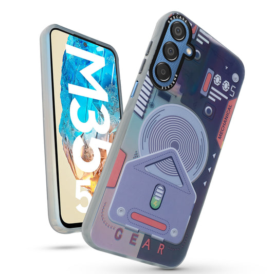 Colorful Reflective Circuit Prints Hard Back Protector Case For Samsung M35 5G