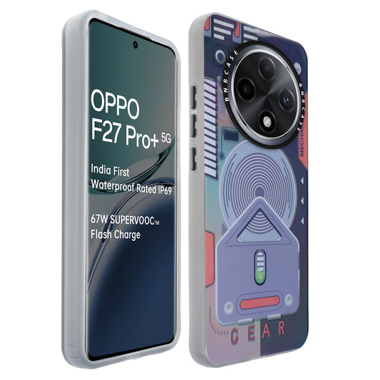 Colorful Reflective Circuit Prints Hard Back Protector Case For Oppo F27 Pro Plus 5G