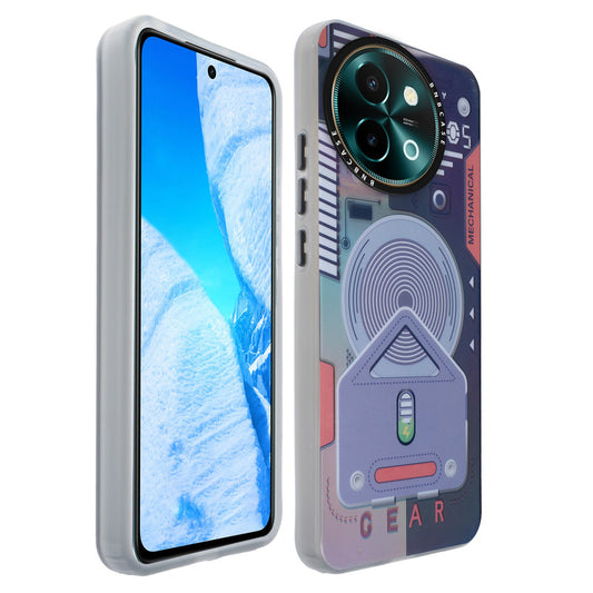 Colorful Reflective Circuit Prints Hard Back Protector Case For Vivo Y58 5G