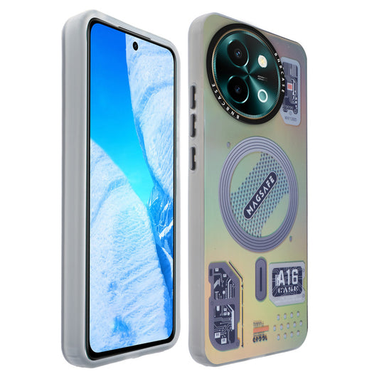 Colorful Reflective Circuit Prints Hard Back Protector Case For Vivo Y58 5G