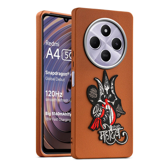 Sleek Textured Silicone Case for Redmi A4 5G Featuring Divine Embroidery on the Back