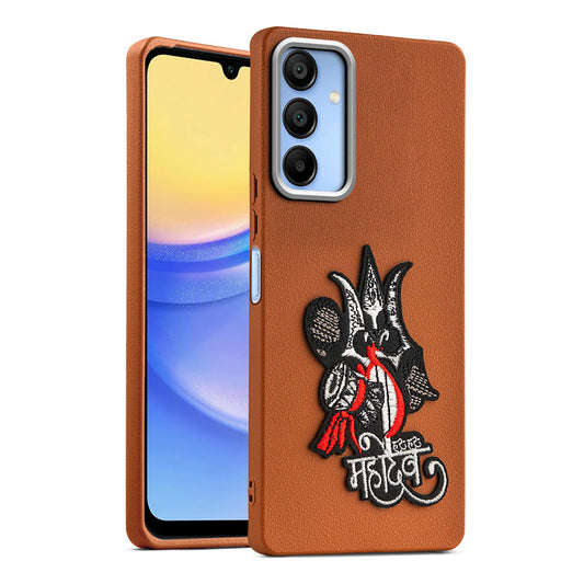 Sleek Textured Silicone Case for Samsung A15 5G Featuring Divine Embroidery on the Back