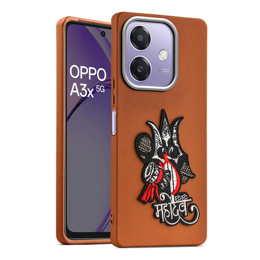 Sleek Textured Silicone Case for Oppo A3x 5G Featuring Divine Embroidery on the Back