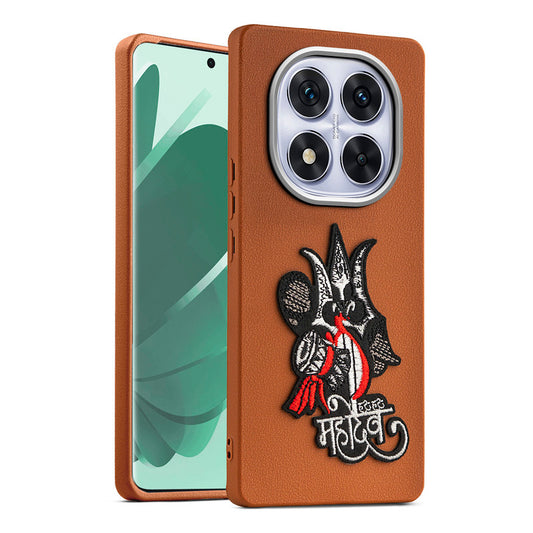Sleek Textured Silicone Case for Redmi Note 14 Pro 5G Featuring Divine Embroidery on the Back
