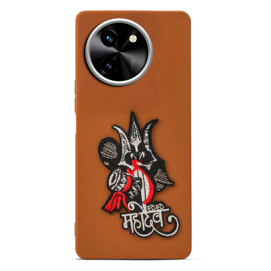 Sleek Textured Silicone Case for Vivo T3x 5G Featuring Divine Embroidery on the Back
