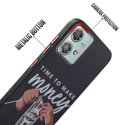 Rugged Hard Back Printed Case For Motorola Moto Edge 40 Neo 5G with Metal Ring Camera Protection and Buttons
