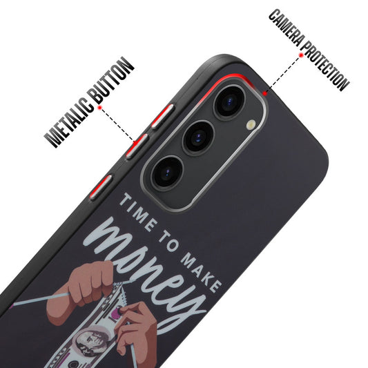 Rugged Hard Back Printed Case For Samsung S23 5G with Metal Ring Camera Protection and Buttons