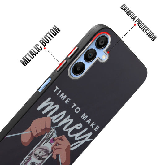 Rugged Hard Back Printed Case For Samsung A15 5G with Metal Ring Camera Protection and Buttons