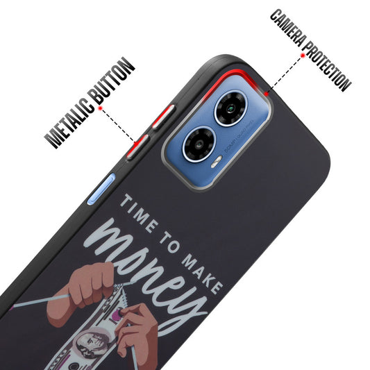 Rugged Hard Back Printed Case For Motorola Moto G34 5G with Metal Ring Camera Protection and Buttons