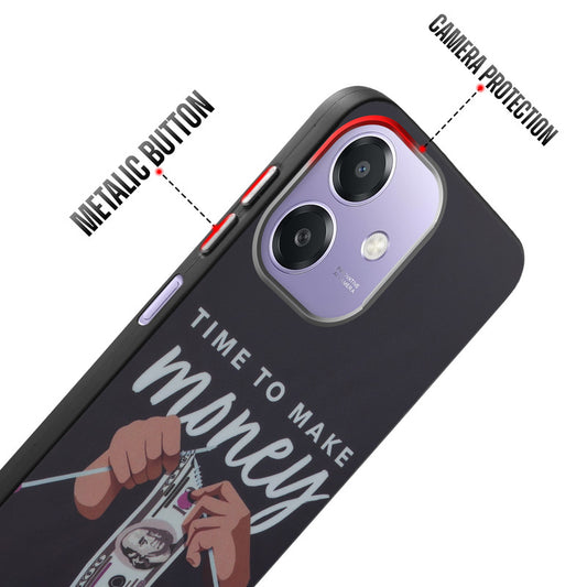 Rugged Hard Back Printed Case For Oppo A3x 5G with Metal Ring Camera Protection and Buttons