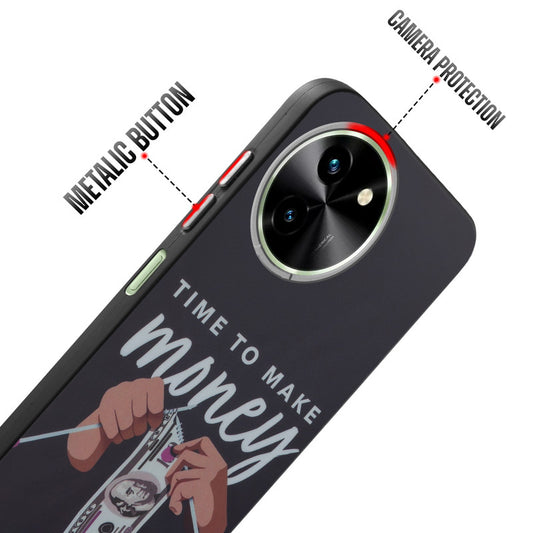 Rugged Hard Back Printed Case For Vivo T3x 5G with Metal Ring Camera Protection and Buttons