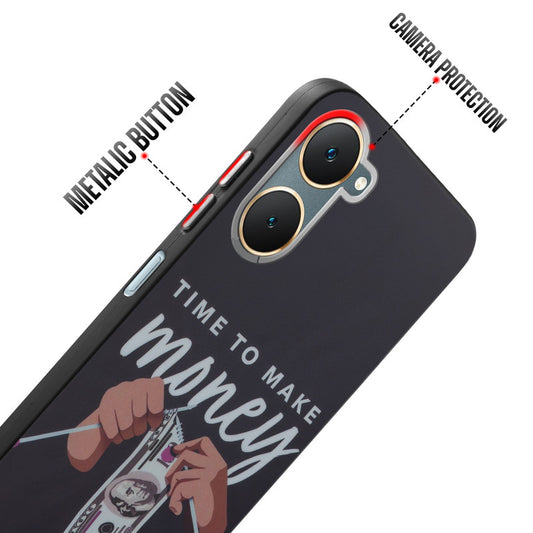 Rugged Hard Back Printed Case For Vivo Y18 with Metal Ring Camera Protection and Buttons