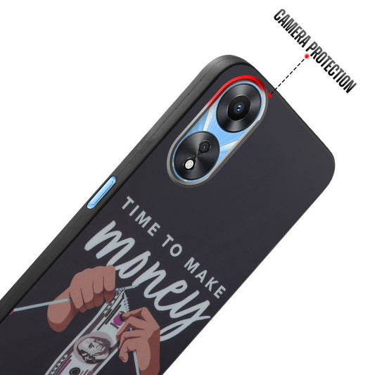 Rugged Hard Back Printed Case For Oppo A78 5G with Metal Ring Camera Protection and Buttons