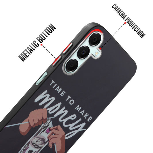 Rugged Hard Back Printed Case For Samsung A16 5G with Metal Ring Camera Protection and Buttons