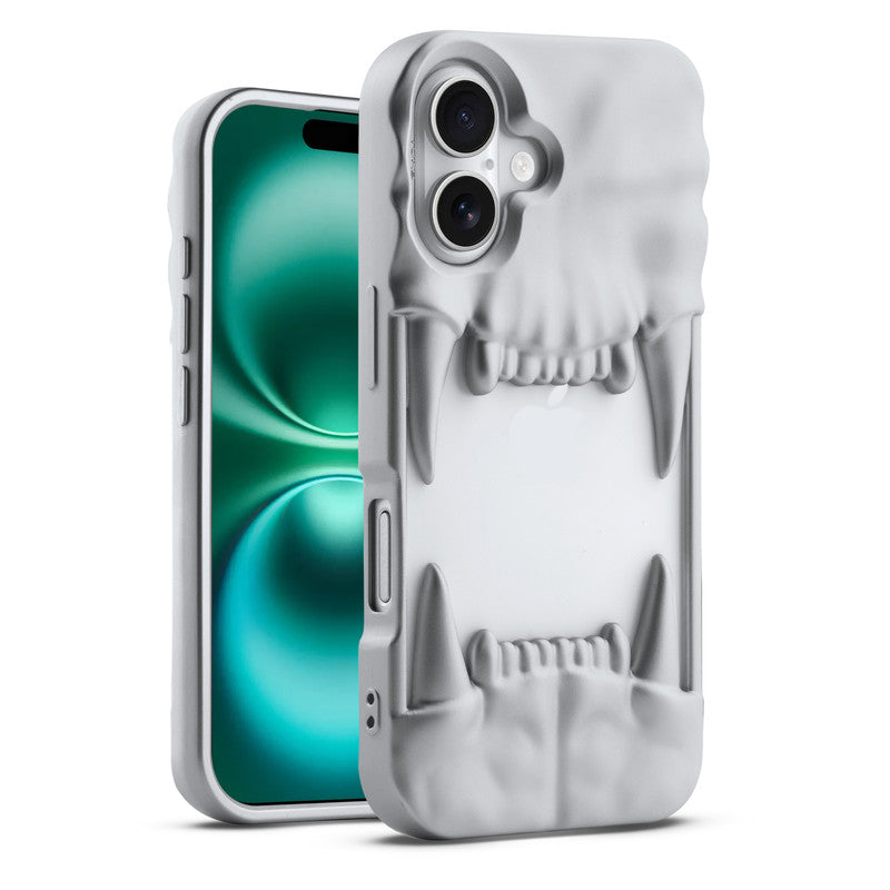 3D Tiger Fang Back Case for Apple iPhone 16 Plus, A Wild and Fearless Vibe