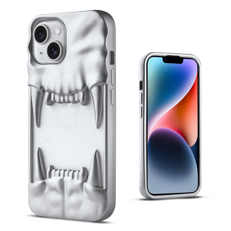 3D Tiger Fang Back Case for Apple iPhone 14, A Wild and Fearless Vibe