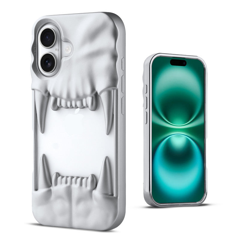 3D Tiger Fang Back Case for Apple iPhone 16 Plus, A Wild and Fearless Vibe
