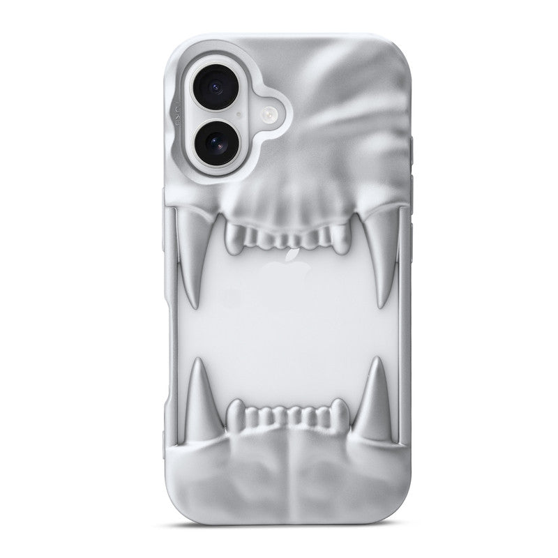 3D Tiger Fang Back Case for Apple iPhone 16 Plus, A Wild and Fearless Vibe