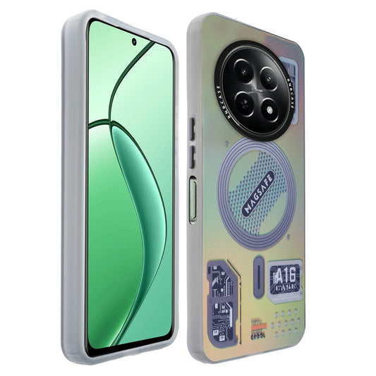 Colorful Reflective Circuit Prints Hard Back Protector Case For Realme 12X 5G