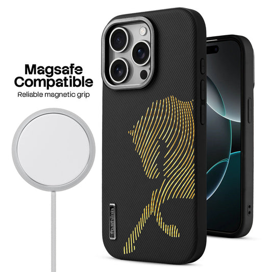 Premium Horse Textured MagSafe Case for Apple iPhone 15 Pro Max with Metallic Camera Protection & Microfiber Lining