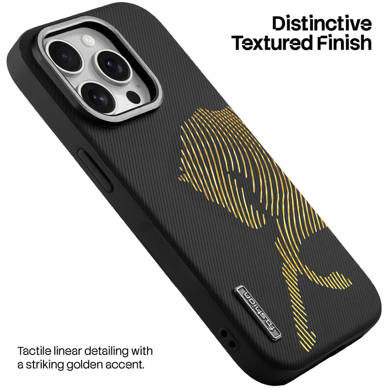 Premium Horse Textured MagSafe Case for Apple iPhone 15 Pro Max with Metallic Camera Protection & Microfiber Lining