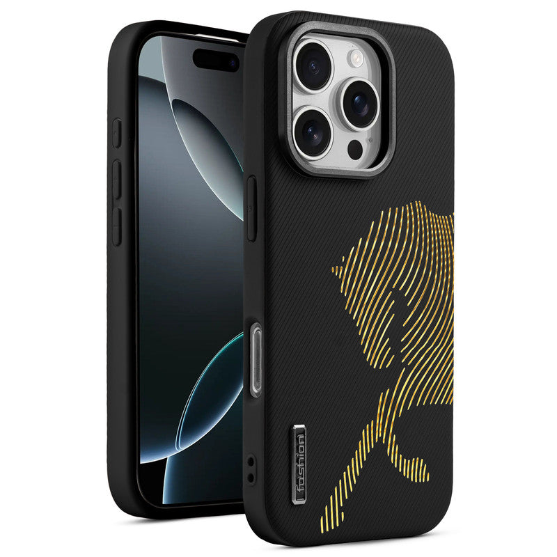 Premium Horse Textured MagSafe Case for Apple iPhone 16 Pro with Metallic Camera Protection & Microfiber Lining