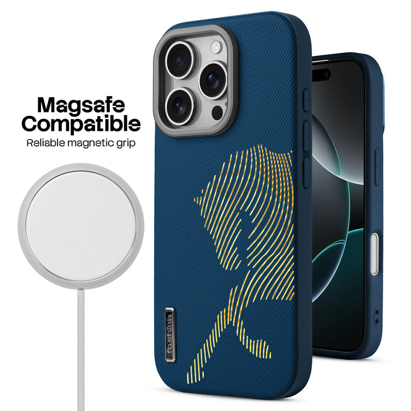 Premium Horse Textured MagSafe Case for Apple iPhone 16 Pro with Metallic Camera Protection & Microfiber Lining