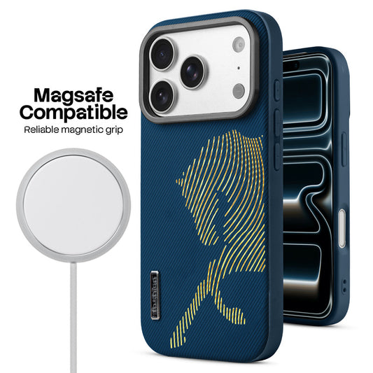 Premium Horse Textured MagSafe Case for Apple iPhone 17 Pro with Metallic Camera Protection & Microfiber Lining
