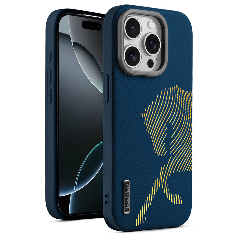 Premium Horse Textured MagSafe Case for Apple iPhone 15 Pro Max with Metallic Camera Protection & Microfiber Lining
