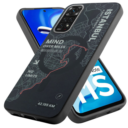 Rugged Hard Back Printed Case For Redmi Note 11s with Metal Ring Camera Protection and Buttons