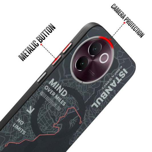 Rugged Hard Back Printed Case For Vivo V30e 5G with Metal Ring Camera Protection and Buttons