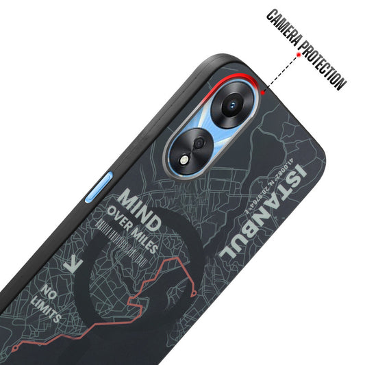 Rugged Hard Back Printed Case For Oppo A78 5G with Metal Ring Camera Protection and Buttons
