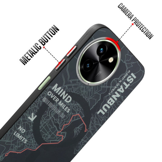 Rugged Hard Back Printed Case For Vivo T3x 5G with Metal Ring Camera Protection and Buttons