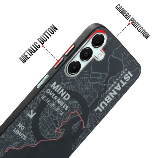 Rugged Hard Back Printed Case For Samsung A16 5G with Metal Ring Camera Protection and Buttons